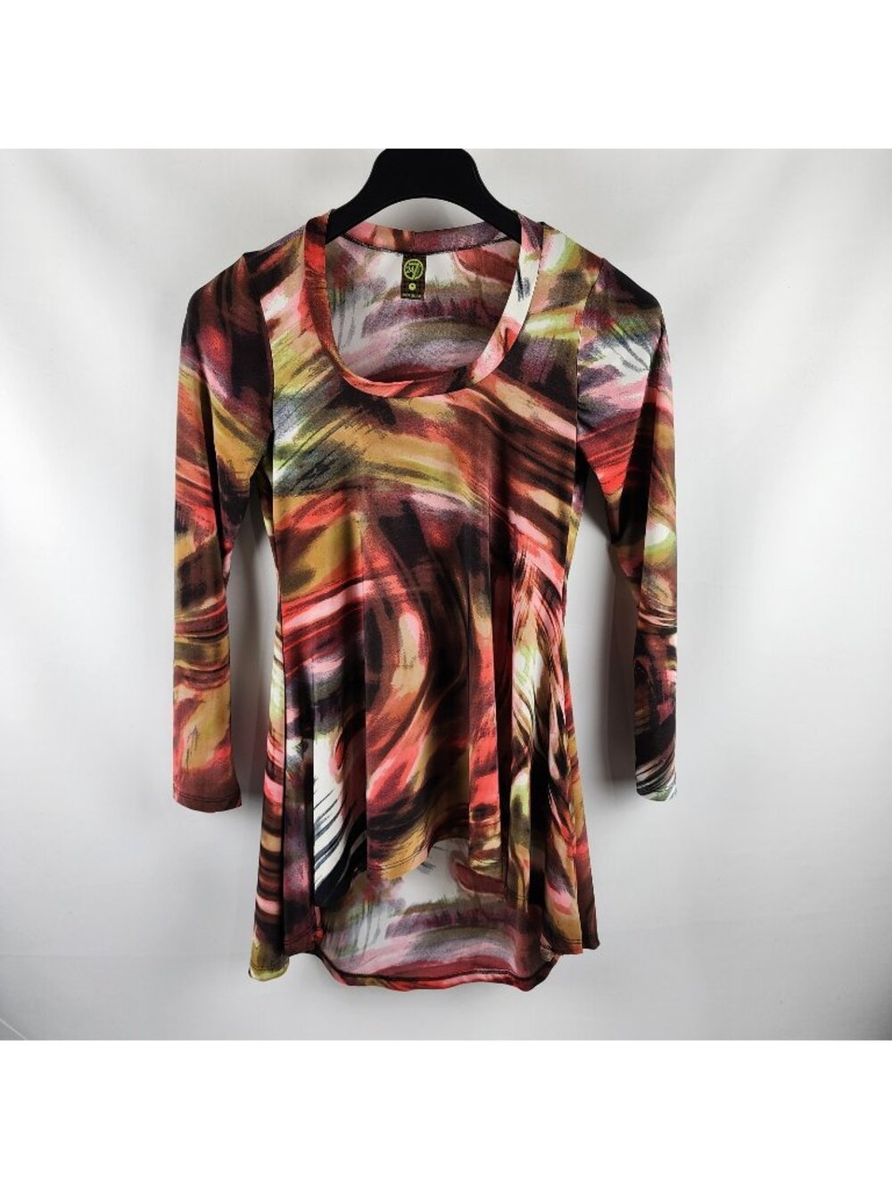 24/7 Comfort Apparel Womens Medium Multi Abstract Tunic Top USA
